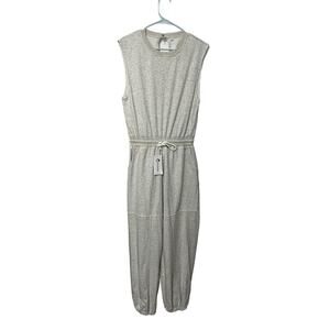 Kissonic Jumpsuit Romper Sweatshirt Casual Drawstring Heathered Gray size S